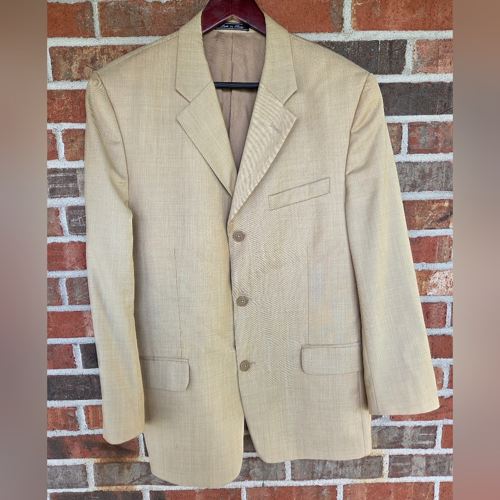 Bachrach Tailored Silk/ Wool/ Linen Blend Tan Sport Coat Classic Custom Fit